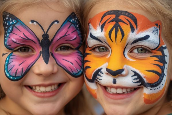 Kinderschminken und Glitzer-Tattoos