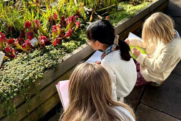 Kinder malen Blumen